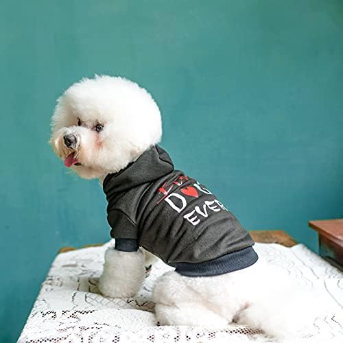 קפוצ'ון כלב - כלב הכי טוב אי פעם בגדי כלבים עם חומר רך וחור רצועה, סוודר כלבים מושך עין מסוגנן לכלב קטן בינוני