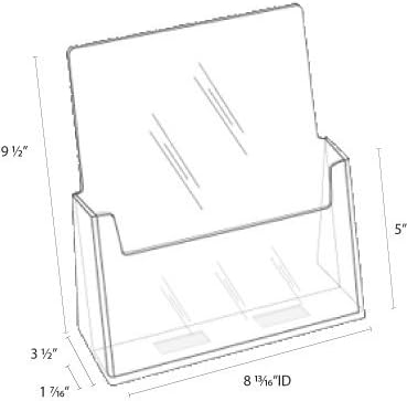 Clear -AD - מחזיק עלון 8.5 x 11 - מחזיקי מגזינים אקריליים - עמדת תצוגה פלסטית ברורה לשולחן העבודה