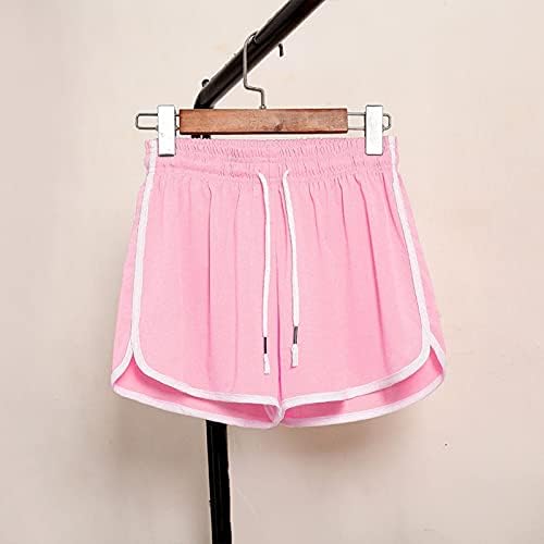 מכנסי קיץ קצרים לנשים טרקלין מזדמן נוח מכנסי חוף מוצקים רופפים מתאימים מכנסיים קצרים מותניים גבוהים