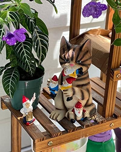 על ידי מארק ומרגוט-פסלון פסל גמד גן חתול שובב-הטוב ביותר עבור בית או משרד חיצוני מקורה