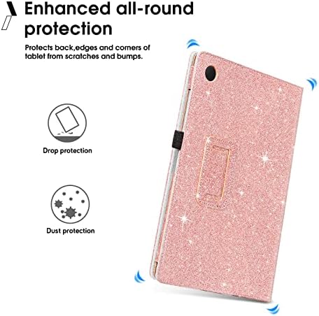 Bentoben Samsung Galaxy Tab A8 CASE 2022, Glitter Bling Folio Folio Stand Smart Auto Auto Wake/Sleep מגן נערות