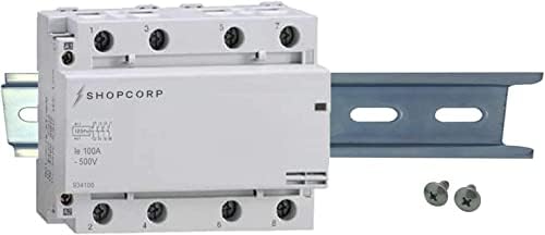 ShopCorp 100 AMP 4 מוט בדרך כלל סגור IEC 500V מגע - סליל 110/120VAC, עומס מנוע 60A ועומס תאורה 100A