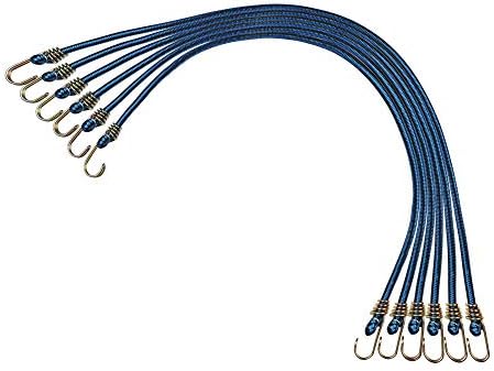 חתיכות קינג כבלים באנג'י בגודל 36 אינץ 'עם ווים כבד 6 יחידות רצועות בנג'י קטנות כחולות חוט באנג'י גומי קשירה
