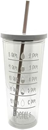 חברת סיפסטר מוטיבציה כוס כוס מבודדת עם קירות כפולים עם זמן לשתות סמנים-בקבוק מים 24 עוז עם מכסה