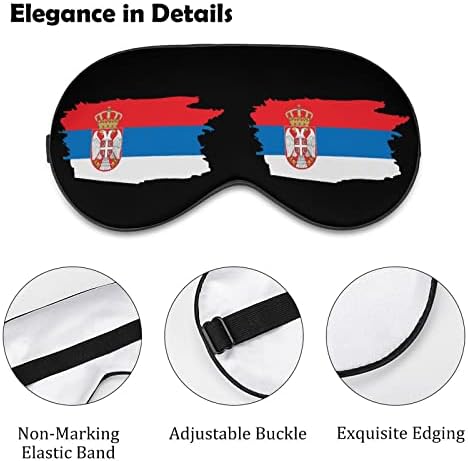 מסכת שינה דגל סרביה מסכת עיניים ניידת עם עיניים רכה עם רצועה מתכווננת לגברים נשים