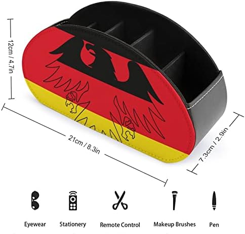 מחזיק שלט רחוק של דגל גרמני עם 5 תאים עור PU עור רב-פונקציונלי אחסון קאדי תיבת מארגן שולחן עבודה לטלוויזיה