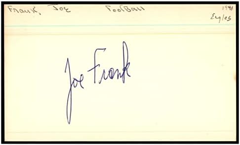ג ' ו פרנק חתם על כרטיס אינדקס 3 על 5 עם חתימה ד: 1981 איגלס 86801-חתימות חתוכות