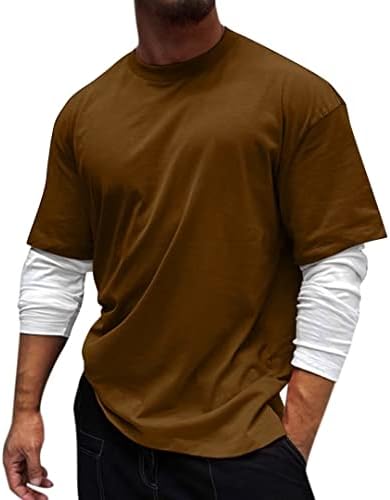 חולצות טי שרוול ארוכות של שרוול ארוך 2 ב 1 חולצות טריקו טריקו צוואר