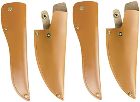 4 יחידות סכין סט קמפינג אביזרי עור מפוצל קאטר נדן חיתוך כלי נדן אנכי כתום כיסוי