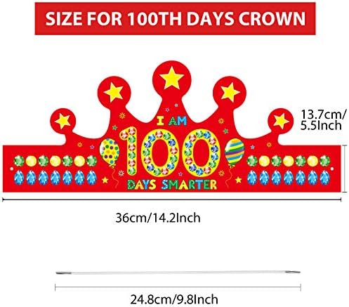 35 חתיכות 100 יום כתרי נייר, יום 100 של חגיגת בית הספר נייר כפתור מפלגת הכתר עם אני 100 יום מודפס חכם יותר,