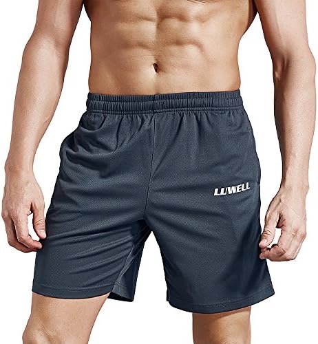 לואל פרו גברים של 7 מכנסי ריצה עם כיסים מהיר יבש לנשימה פעיל כושר מכנסיים קצרים לאימון,אימון, ריצה