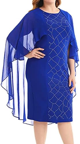 נשות ICODOD שמלת מקסי חצי שרוול שרוול שמלות מסיבות רשת רשמיות לנשים קלאסיות פלוס גודל צוואר צוואר
