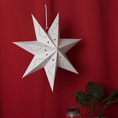 גנרי חג המולד גנרי תלייה נייר נייר כוכב פנס פנס איל 4 ביולי נייר תלת מימד כוכב תלייה קישוט כוכב לבן פנטגרם