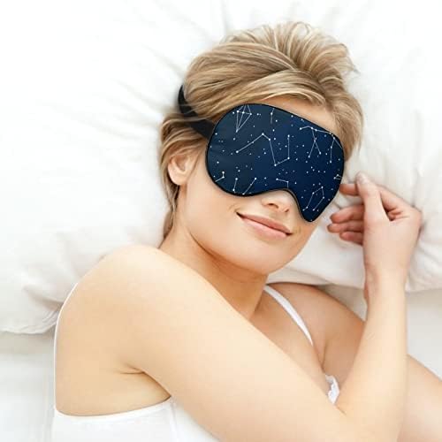 קונסטלציות שינה מסכות עין כיסוי עין עם רצועה אלסטית מתכווננת לילה כיסוי עיניים לנשים גברים יוגה נסיעות תנומה