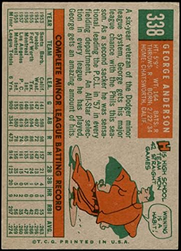 1959 Topps 338 Sparky Anderson Philadelphia Phillies Ex+ Phillies
