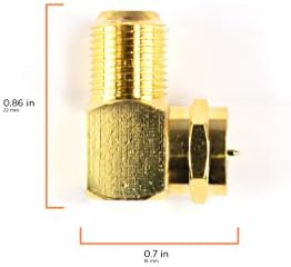 Cimple Co Co Coaxial Coaxial Coxeal Connector Angle Connector - 10 חבילה - לפינות צמודות והתקנת טלוויזיה בפאנל