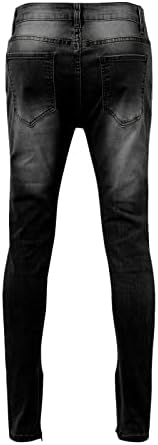 34x32 מכנסיים מזדמנים רוכסן רגל רוכסן סגנון קלאסי בסגנון קלאסי נתיב גבוה חור הדוק ג'ינס 569