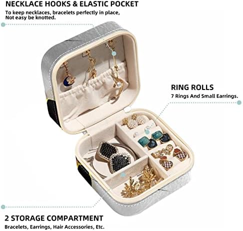 Ratgdn Travel ניידים מיני קופסת תכשיטים בייסבול תכשיטים קטנים לנשים מארגן טבעת עור