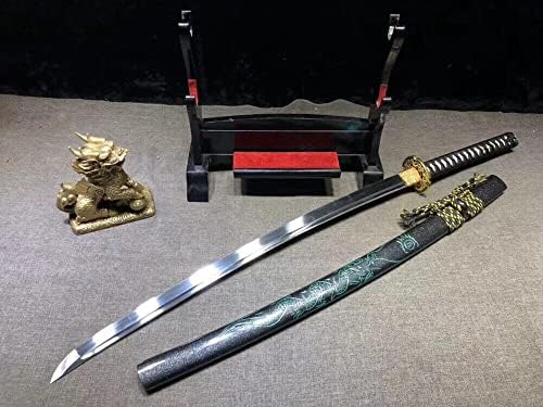 GLW חרב בעבודת יד מנגן פלדה חדה חרב חרב דרקון סמוראי יפן קטנה סכין קרב