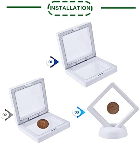 מסגרת תצוגת מטבע 5 יחידות שבבי מטבע מחזיק תצוגה 3D מסגרות צפות מארז תצוגת מטבע מארז להצגת מדליות PERLS