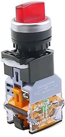 UNCASO LA38-11XD/2 מתג לחיצת כפתור סיבוב עם מנורה 22 ממ 2 מיקום 3 מיקום נקיעת מתגי ידית LED Multicice