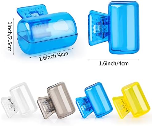 4 חבילות מברשת שיניים מברשת שיניים מכסה מברשת שיניים מגן על מכסה תרמיל קלאט מגן קליפ פלסטיק נייד