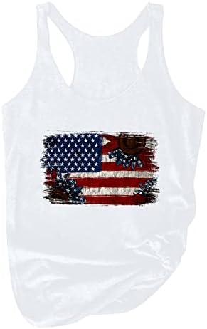 חולצות 4 ביולי לנשים צמרות טוניקה ללא שרוולים בקיץ יום העצמאות יום עצמאות חולצת טריקו פטריוטית אמריקאית ארהב גופיות