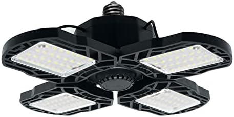 אור מוסך LED ג'יבי, אורות מוסך LED מעוותים LED מתקפל מנורת תקרה מתכווננת E27 נורת LED למוסך/מחסן/סדנה/מרפסת/מרתף/מפעל