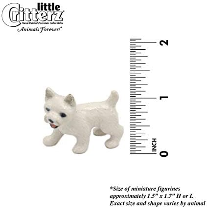 קריטרז קטן כלב לבן - ווסטי טרייר ביילי - שולחן ביתי תפאורה מיניאטורית חרסינה
