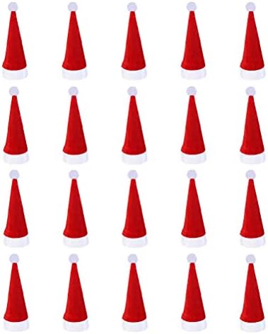 עמוספון קישוטי חג המולד אישור 20 יחידות 12 על 6 סמ כובעי חג המולד מחזיק סכום מזלג כף כיס בגדי שולחן דקור סט אספקת