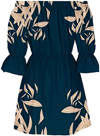 שמלת נוקמופו של השנה החדשה EVE אופנה קיץ צוואר אחד שרוול ארוך שמלת שמלת פרע שמלה
