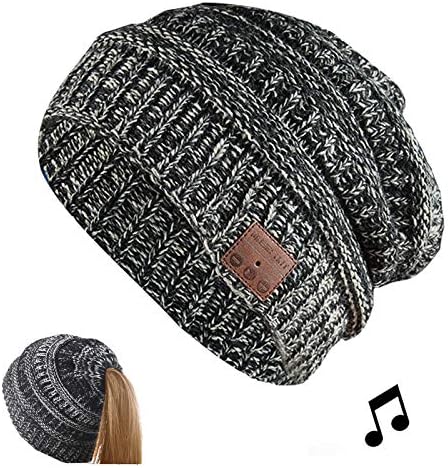 כובע מוסיקה אלחוטית כובע חכם כובע בנות מתנות מתנות נשים כובע כיפה סריגה חורפית עם אוזניות מיקרופון עבור Handfree