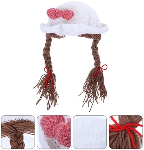 כובע צמר בעבודת יד כובע קלוע כובע יפה יצירתי כובע קשת כובע עבור תינוקת מסיבת אבזרי תמונה