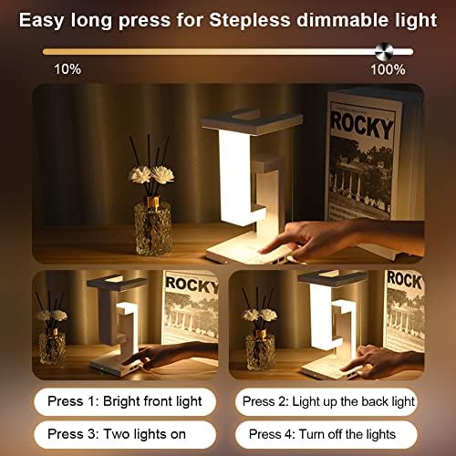 AIPSUN מגע מנורות שולחן ליד המיטה, מנורת שולחן LED נטולת צעד נטולת מיטה נינרת שידת לילה עם יציאות טעינה USB,