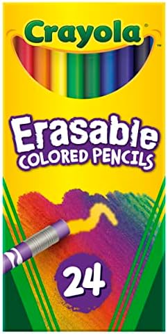 עפרונות צבעוניים מחיקים קרייולה, פעילויות לילדים בבית, 24 ספירה, מגוון, ארוך