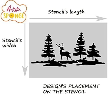 החג שמח צבי איל יער סטנסיל 5 4 3 & מגבר; גדלים שונים עמיד לשימוש חוזר עבור כרטיסי רעיונות קישוט