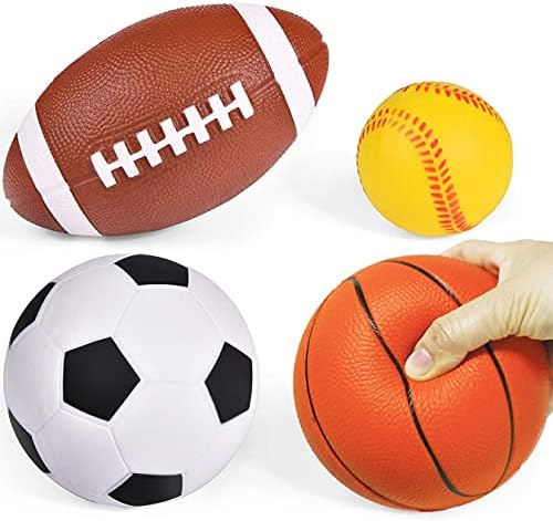 Liberty יבוא 4 חבילות: כדורי קצף גדולים לצעצועי ספורט לילדים, כדורים רכים ושקטים גדולים למשחק מקורה