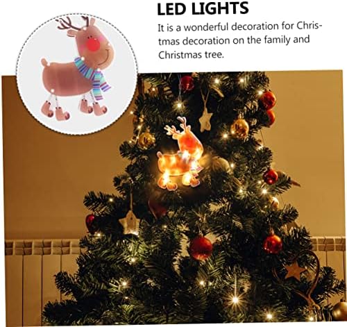 AMOSFUN 1 PC כוס יניקה תלויה תאורה אור סנטה לילה אור טבעי תפאורה עיצוב עיצוב אורות חג המולד מצוירים אורות