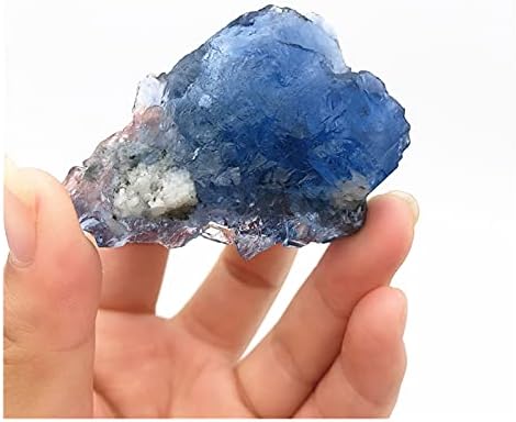 Shitou2231 1 pc כחול טבעי פלואוריט קוורץ קריסטל אבן גולמית אבן גולמית רייקי ריפוי ריפוי בית דגימה של אבנים טבעיות