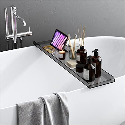 אפור אקריליק אמבטיה מתלה אמבטיה מתלה אמבטיה נייד טלפון מחיצת אחסון מגש