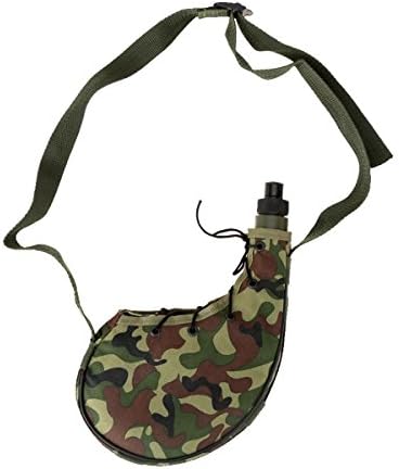 LKXHARLEYA 800 מל בקבוק מים צבאי חיצוני בקבוק מים עם חגורה וכיסוי שקית כיס בקבוק מים טקטי טקטי לקמפינג,