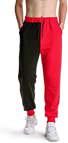 ג'ין חתוך מכנסיים ישר מכנסיים גברים צבעים מכנסי ספורט ארוכים תואמים לכיסים מכנסי טרקלין Mens Elastic