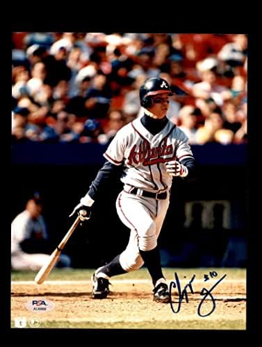 Chipper Jones PSA DNA חתום 8x10 Braves Autographing - תמונות MLB עם חתימה