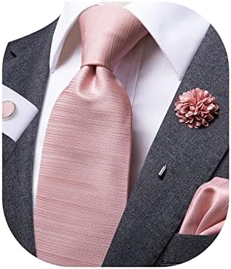 דובול גברים של עניבת דש פין פרח משי עניבה מטפחת חפתים סט לגברים פייזלי מוצק פס 4 יחידות סט
