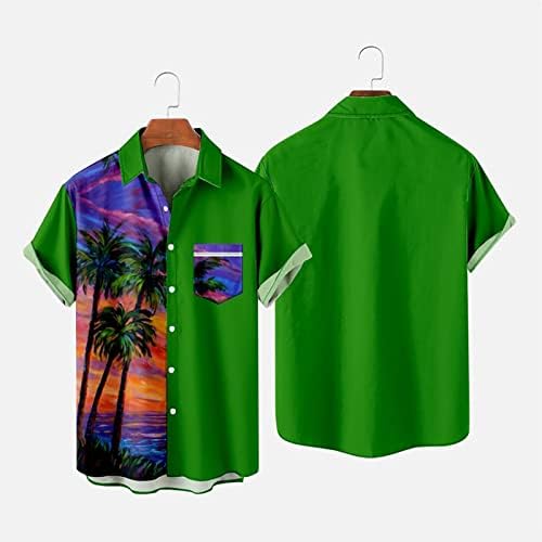 חולצת הוואי קיץ גברים כפתור שרוולים קצרים למטה חולצות חוף הטרופיות החופש
