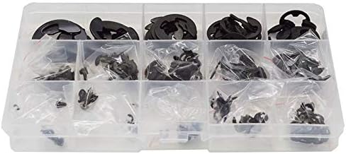 שחור פלדה דואר קליפ סירקליפ חיצוני טבעת תמך מבחר סט 320 יחידות 1.5 ממ 2 ממ 2.5 ממ 3 ממ 4 ממ 5 ממ 6