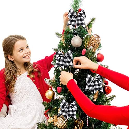 20 חתיכות חג המולד משובץ קשתות קישוטי באפלו משובץ יוטה קשתות עבור זרי חג המולד מתנת גלישת עץ מלאכות