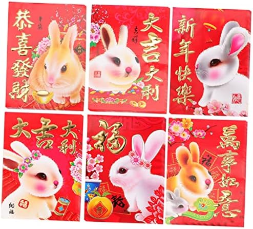60 יחידות 2023 שנה של ארנב אדום מנות חתונה מעטפות דה סיני מתנה 2023 גלגל המזלות אדום מנות אדום