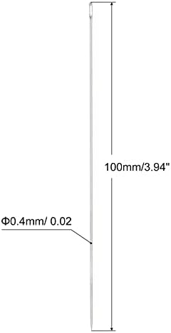 uxcell 50 pcs מחט חרוזים דק דק ארוך תפירה ישר חוטי רקמה נירוסטה 3.94 אינץ 'קוטר חוט 0.4 ממ