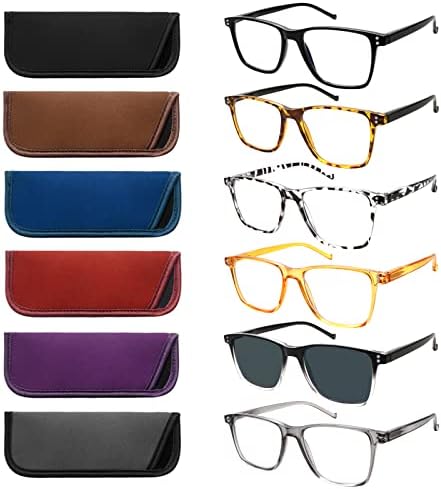 6 חבילה כחול אור חסימת קריאת משקפיים לנשים גברים מחשב קוראי אנטי לאמץ את העיניים/בוהק עם אביב ציר